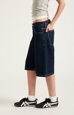 Peyton Extreme Jorts Contrast Stitch Dark Blue image number 3