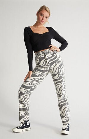 Eco Trippy Butterfly Dad Jeans image number 1