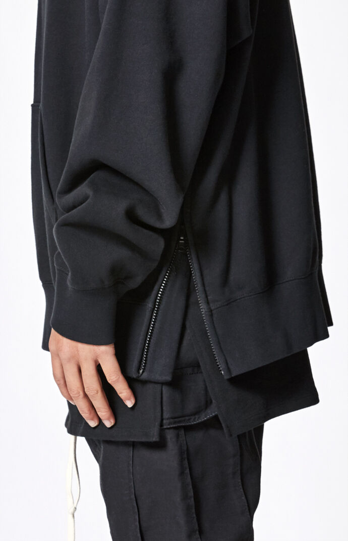 essentials black half zip pullover