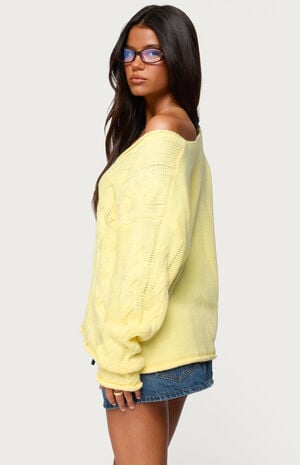Inga Oversized Cable Knit Sweater image number 2