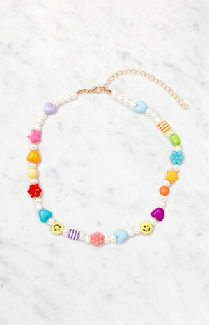 Smiley Charm Choker Necklace image number 1