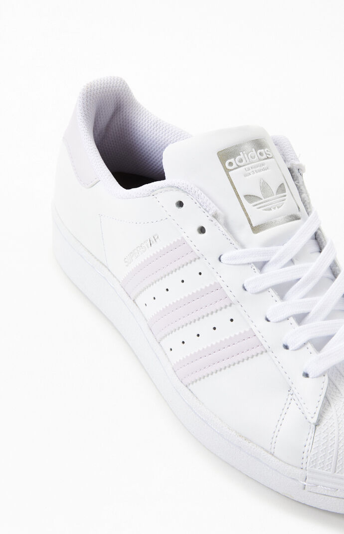 Women's Superstar White & Purple Shoes