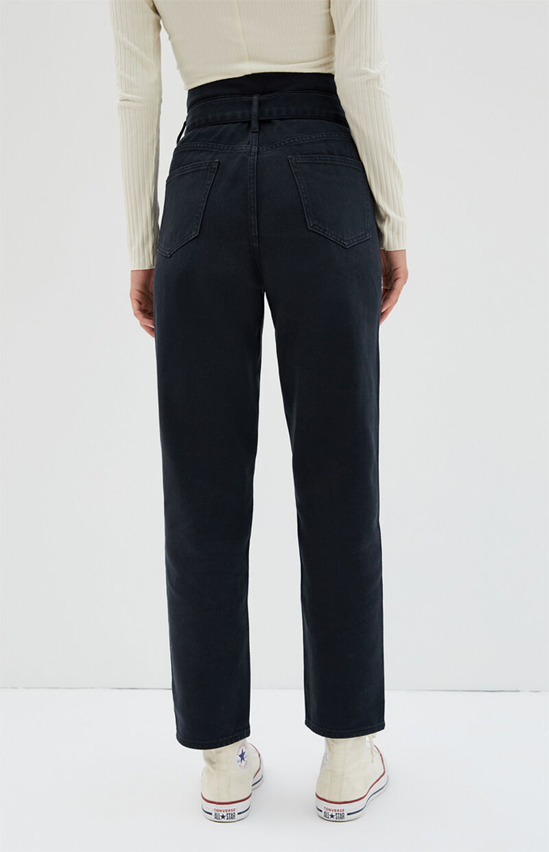 PacSun Cinched Black Mom Jeans PacSun