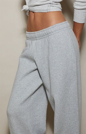 Heather Grey Ultra Soft Fleece Core Vintage Wash Baggy Sweatpants image number 5