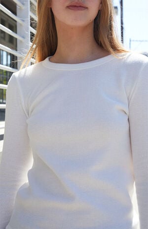 White Tori Basic Long Sleeve Top image number 3