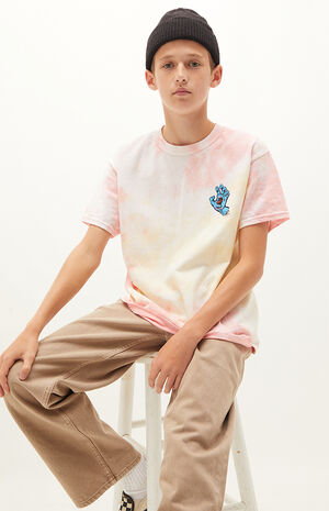 Kids Tie Dye Screaming Hand T-Shirt image number 1