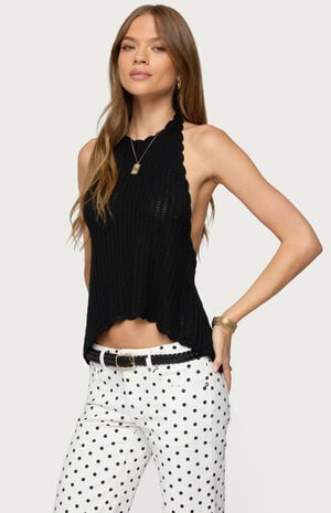 Ivey Backless Crochet Halter Top image number 2