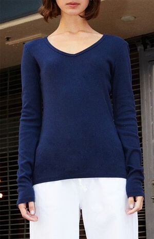 Navy Josephine Long Sleeve Top image number 1