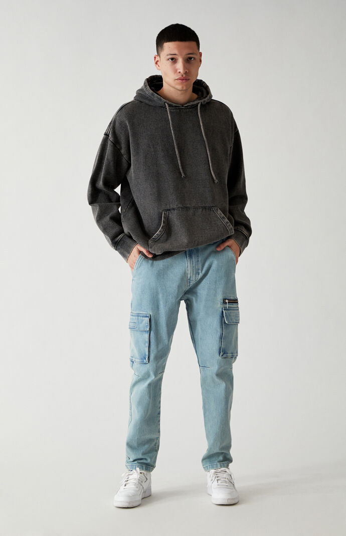 Medium Indigo Slim Taper Cargo Jeans
