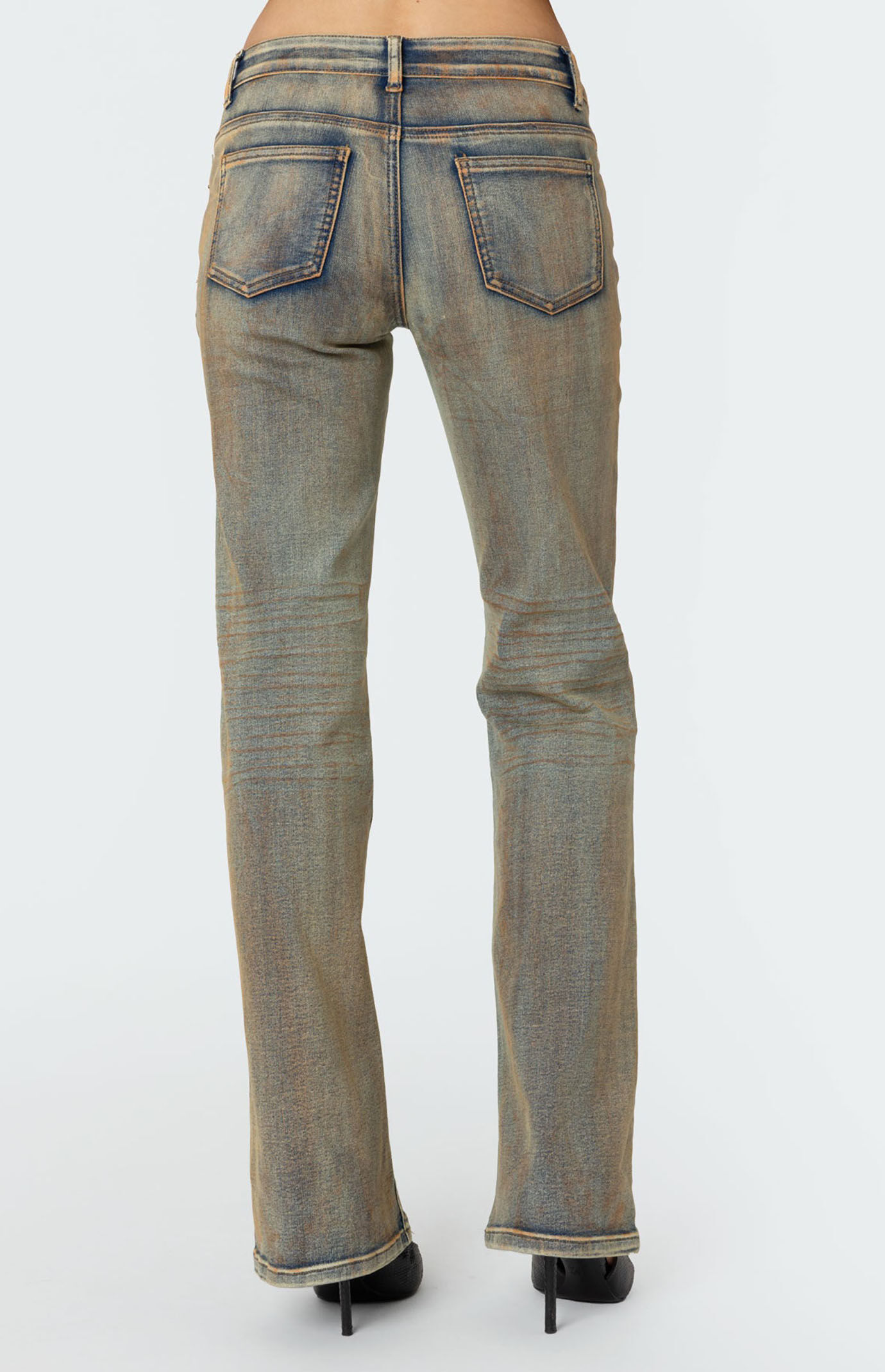 【INEGI】Smoke Low-Rise Bootscut Denim Pants Shop Smoke Rise Ruch Boot Denim Jeans AP23577SN-LOW blue