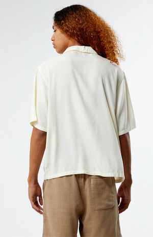 Recycled Solid White Camp Shirt image number 3