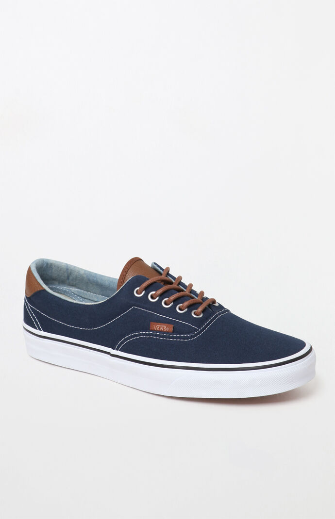 vans era blue brown