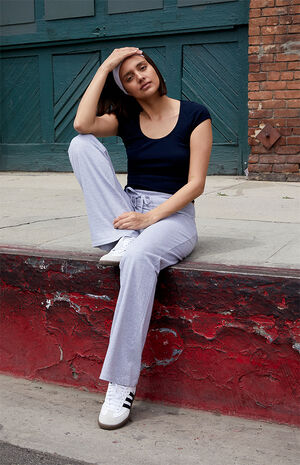 Blue Basic Fitted T-Shirt image number 4