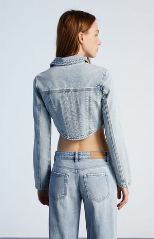 Cropped Denim Corset Jacket image number 4
