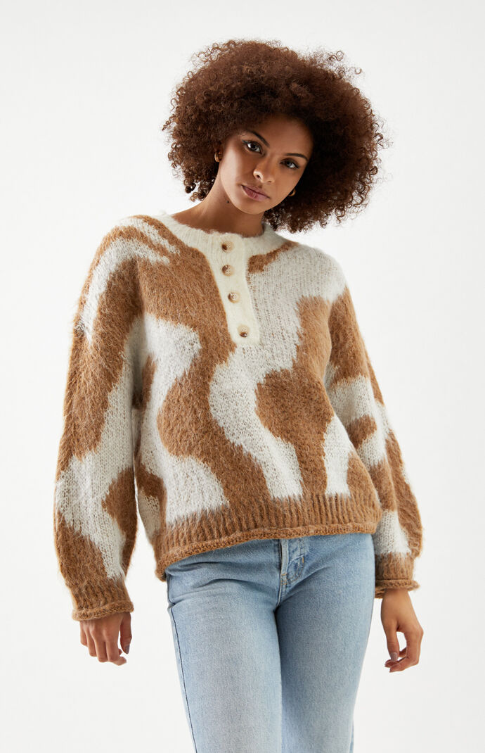 Button Down Pattern Sweater