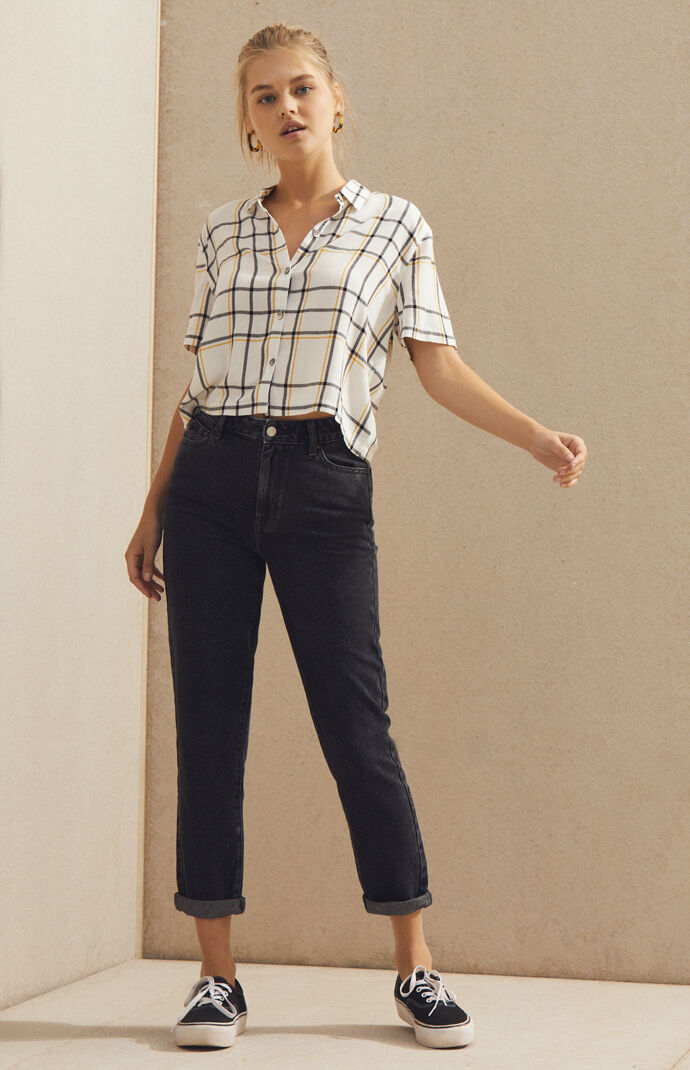 pacsun throwback black mom jeans