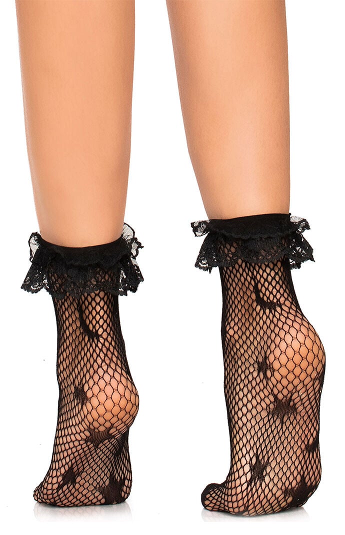Leg Avenue Galaxy Net Ruffle Ankle Socks