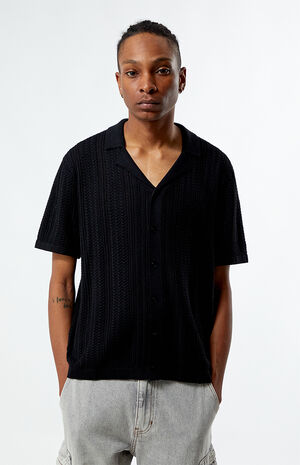 Black Cropped Knit Shirt image number 1