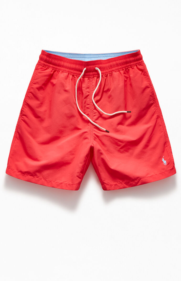ralph lauren swim shorts red