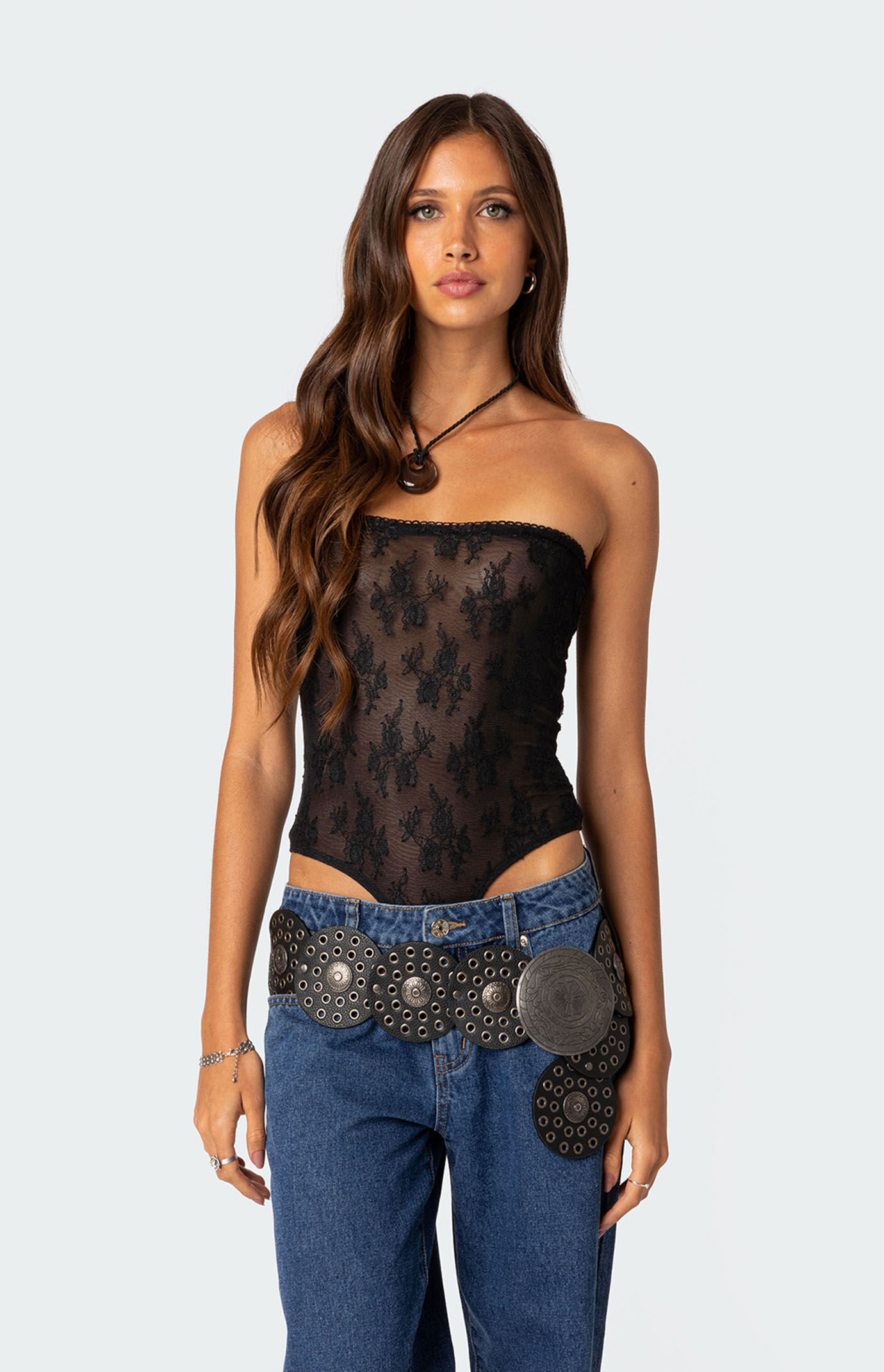 下着・アンダーウェア ESTHE / Sheer lace gathered bodysuit 0870609690033NEW_02_001.jpg?sw=600