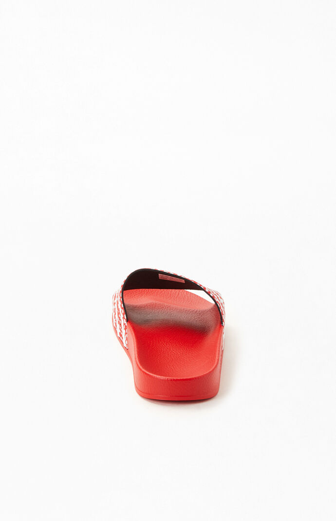 Women's Red & White Polka Dot Adilette Slide Sandals
