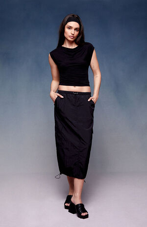 x PacSun Parachute Cargo Midi Skirt image number 1