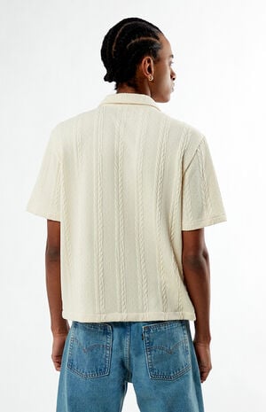 Cable Cream Jacquard Camp Shirt image number 4