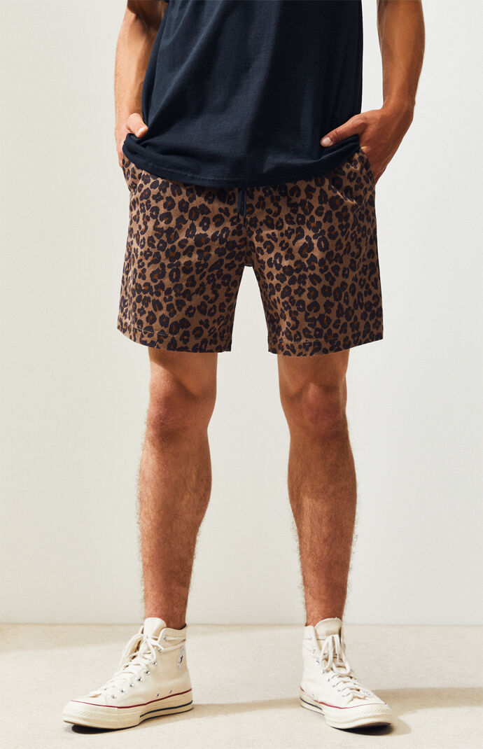men's cheetah print swim trunks
