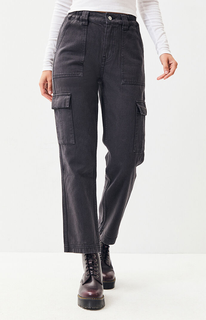 black jean cargo pants