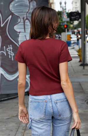 Burgundy Short Sleeve T-Shirt image number 4