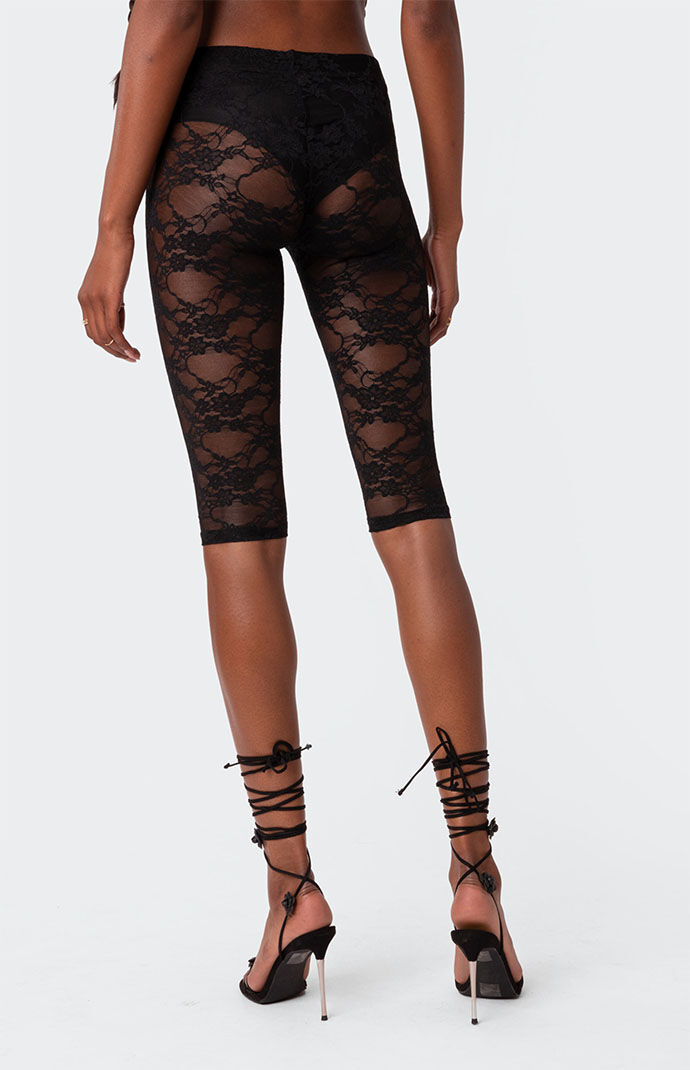 Edikted Gianna Sheer Lace Leggings | Pacsun