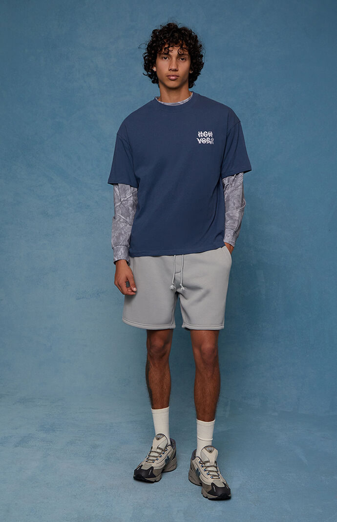 Pacsun Light Gray Fleece Volley Sweat Shorts