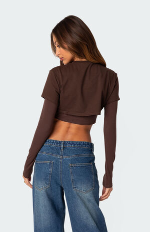 Vick Layered Cropped T-Shirt image number 5