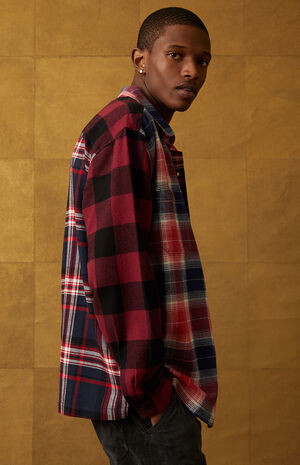 Multi Plaid Button Down Shirt Multi Plaid Button Down Shirt image number null