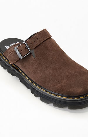 Brown Bronx Suede Zebzag Slingback Mules image number 6