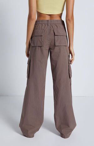 Brown Low Rise Puddle Pants image number 3