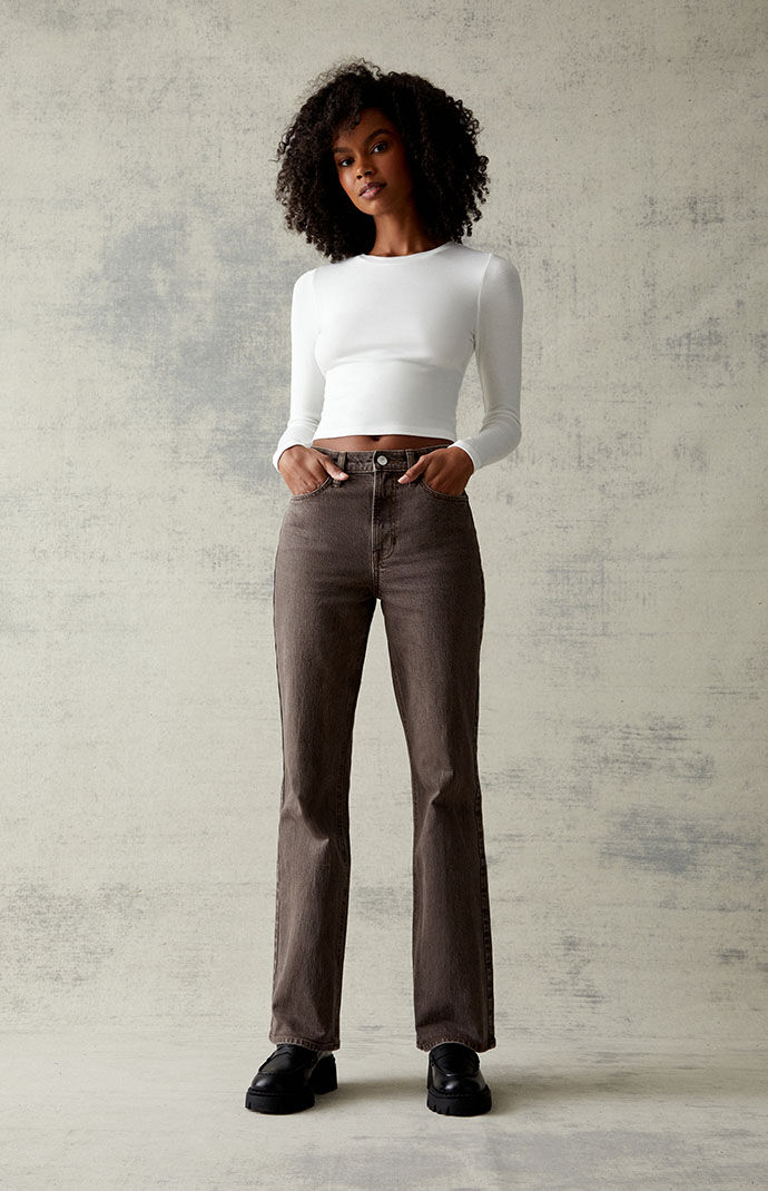 High waist bootcut stretch jeans online