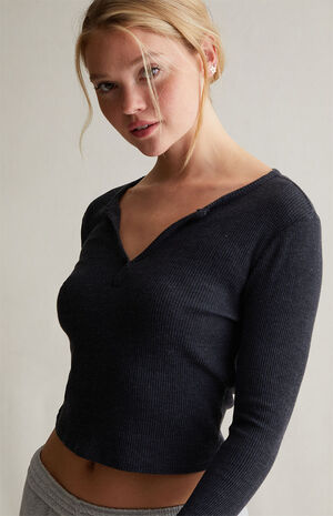 Sunday Notched Long Sleeve Top image number 2