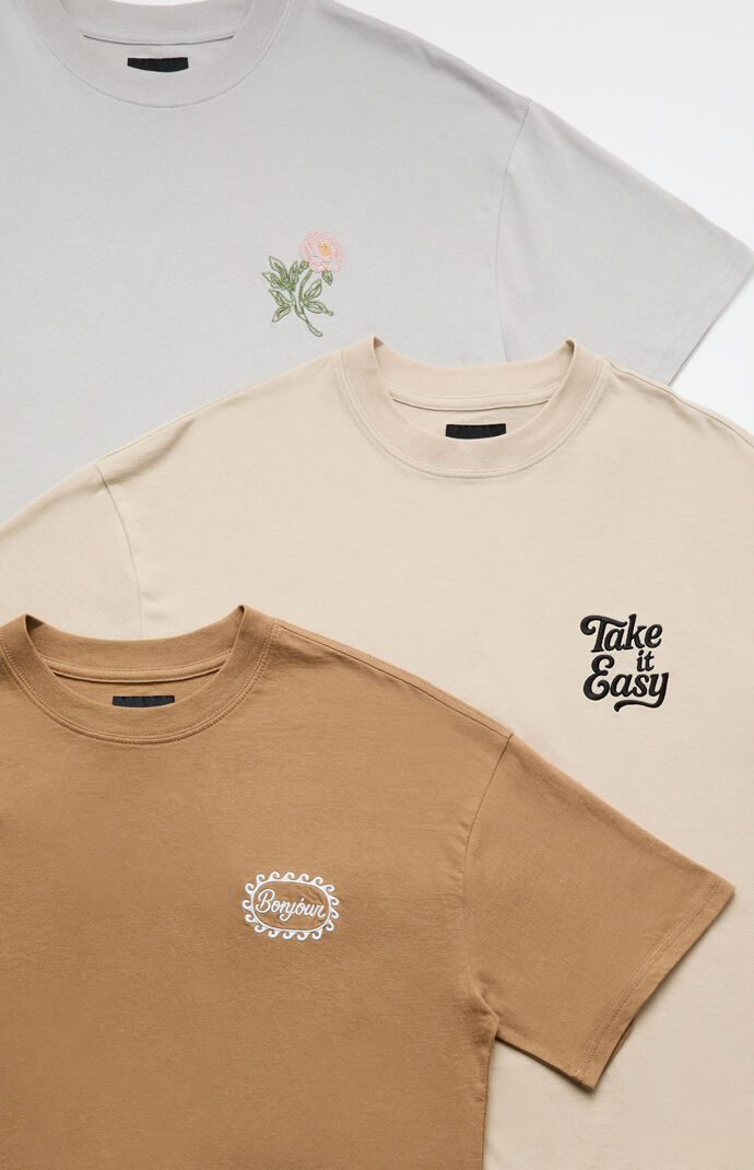 Pacsun 3 Pack Embroidered T-Shirts