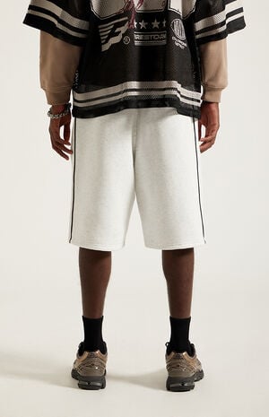 Gray Piping Track&nbsp;Sweat Shorts&nbsp; image number 5