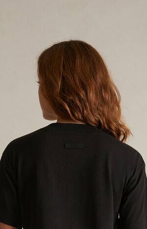 Women's Black Tri-Blend Crew Neck T-Shirt image number 5