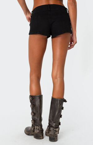 Margie Low Rise Denim Micro Shorts image number 5