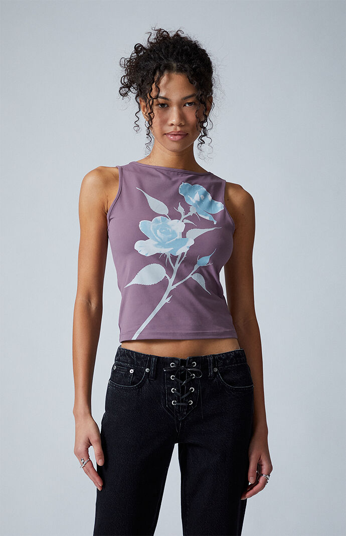 Third Charm Rose High Neck Tank Top | Pacsun