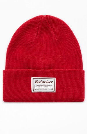 By PacSun Red Ribbed Beanie