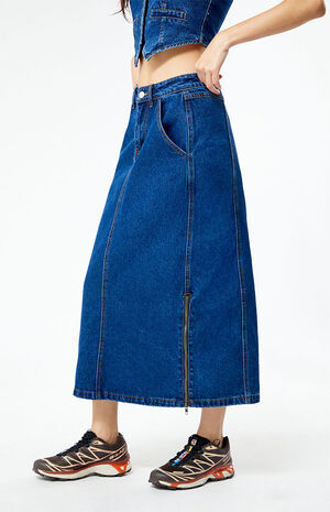 Organic Denim Maxi Skirt image number 3