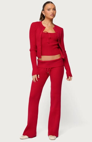 Adannah Ribbed Knit Button Up Cardigan image number 4