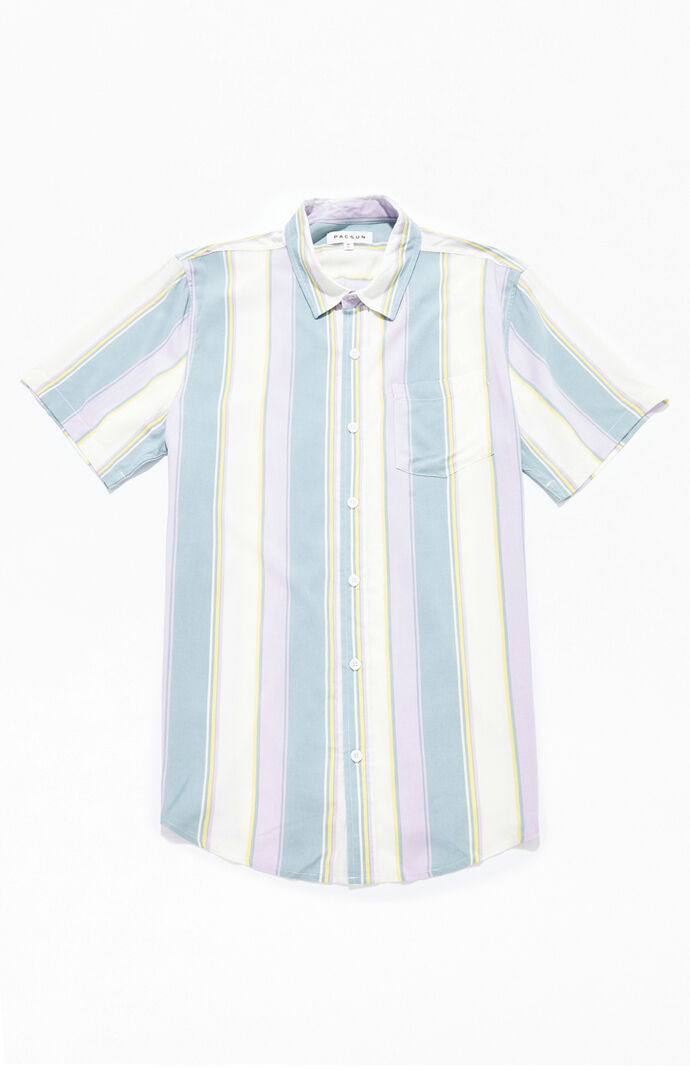 Travis Striped Short Sleeve Button Up Shirt