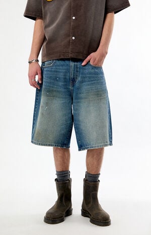Dirty Wash Baggy Jean Shorts image number 4