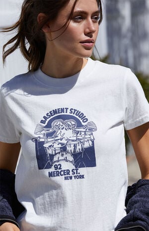 White Chloe Basement Studio T-Shirt image number 2