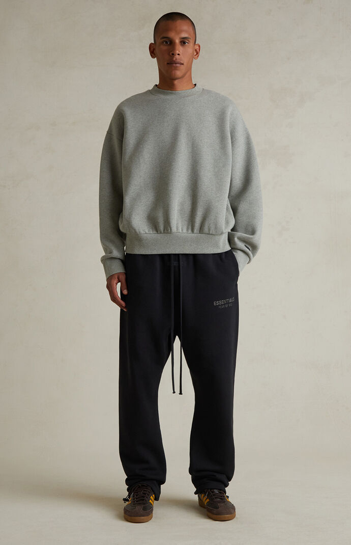Fear of God ESSENTIALS Jet Black Fleece Relaxed Sweatpants